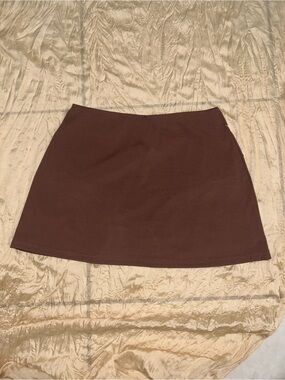 Classic Brown Mini Skirt - Clean A-Line Style